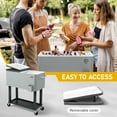 thumbnail image 6 of Ktaxon 80 Qt Rolling Ice Chest Cooler Cart Outdoor Trolley with Storage Shelf, Bottle Opener & Cap Collector for 48 Hour Cold Drinks,Silver, 6 of 10