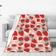 thumbnail image 1 of Balery Red Strawberry Manta de Felpa Suave y Acogedora – Cobija de Franela Aterciopelada para Cama, Lavable y Cálida para Sofá, Mascotas, Transpirable-50"x40", 1 of 7