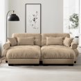 thumbnail image 3 of TUANLUO 93.7" U-Shape Sectional Couch for Living Room, Oversized Sectional Sofa with Ottoman, Velvet 2-Seater Sofa Upholstery Tufted Sofa with Round Armrests, Camel, 3 of 9