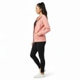 thumbnail image 4 of Women’s Lightweight Cotton Blend Zip Up Hoodie Jacket Pink Large, 4 of 9