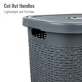 thumbnail image 5 of Mind Reader 50L Slim Laundry Hamper, Clothes Basket, Lid, Plastic, 17.65"L x 13.75"W x 21"H, Gray, 5 of 8
