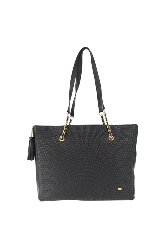 Pre-Owned Bally Vintage Tote Bag Quilted Leather Black Leather Tote Bag Bag