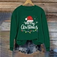 thumbnail image 4 of HOMBOM Womens Sweatshirts Cute Christmas Ugly Crewneck Green Merry Xmas Graphic Sweatshirt for Adult Hoodless, 4 of 6