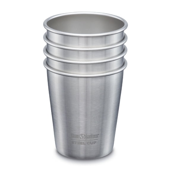 Klean Kanteen 4 Pack 10 Oz Steel Cups Brushed Steel