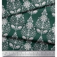 thumbnail image 2 of Soimoi Modal Satin Fabric Leaves & Floral Block Print Fabric by The Yard 42 Inch Wide, 2 of 3