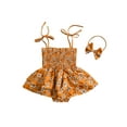 thumbnail image 1 of Gupgi Floral Rompers for Baby Girl Adjustable Straps Tie Up Ruffles Jumpsuits, 1 of 8