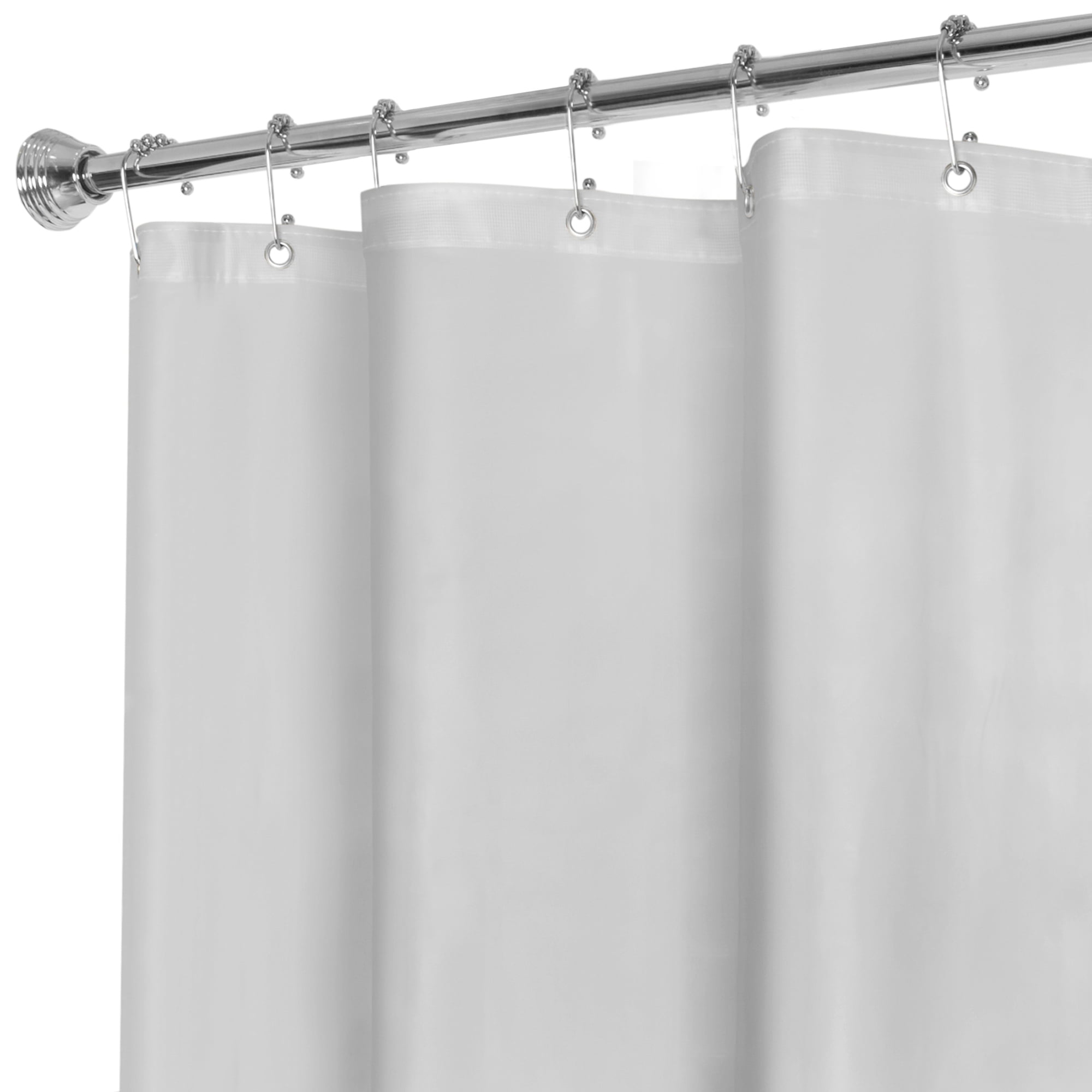 Maytex Premium Frosty Super Heavyweight Solid Print Vinyl Shower Curtain Liner, 72" x 72", Pack of 2