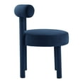 thumbnail image 3 of Side Dining Chair, Midnight Blue, Velvet, Kitchen Cafe Bistro Hospitality Restaurant, Modern Contemporary Boutique HB34836, 3 of 9