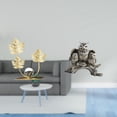 thumbnail image 2 of Figura decorativa de búho con flores y hojas de metal. Escultura decorativa para el hogar. Figura de animal artificial, ideal para regalar., 2 of 8