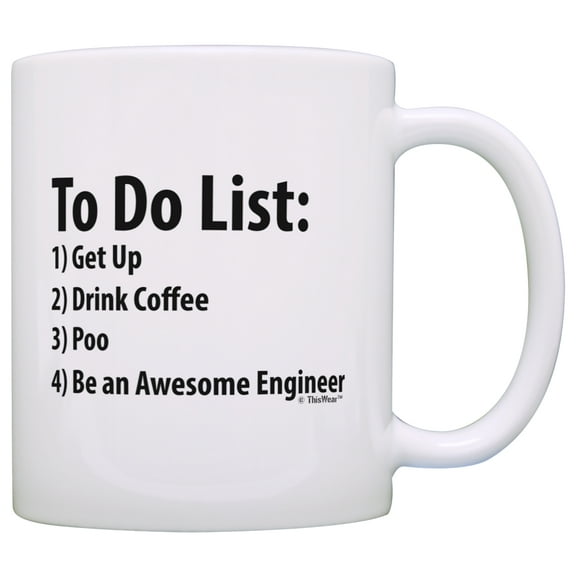 ThisWear Engineer To Do List Mug Funny Be Awesome List Engineer 11 ounce Coffee Mug