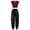 A Burgundy, variant on iEFiEL Girls Cap Sleeves Cutout Waist Tank Crop Top with Metal Chain Pocket Jogger Pants Workout Dance Outfit Black 10