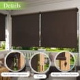 thumbnail image 3 of DIFY 6' x 6' Outdoor Roller Shade, Cordless Patio Blinds for Porch Pergola Balcony Deck Windows, Chocolate, 3 of 7