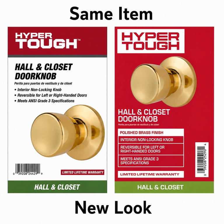 Hyper Tough Interior Passage Doorknob, Polished Brass photo 2