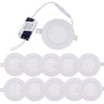 thumbnail image 1 of 10pcs 6w Recessed Downlight Led Cool White 6000k Slim Panel Round Led Ultra Flat, 1 of 5