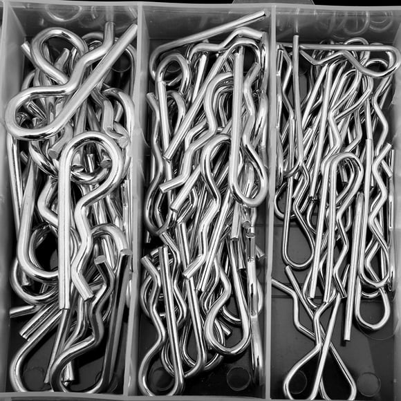 Cotter Pin Assortment, 150pcs R Cotter Pin Assortment Kit, Metal Tractor Pin Clips Heavy Duty Hitch Pin, Hitch Clips Pins
