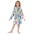 thumbnail image 2 of RMDQTR Hooded Fleece Bathrobe with Removable Belt and Pockets Soft and Absorbent for Home, Pool, Beach, Halloween, and Christmas Wear Pink Blue Flowers, 2 of 8