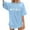 Light Blue, variant on Womens Oversized T Shirts Summer Trendy Hawaiian Graphic Print Short Sleeved Tops Trendy Casual Loose Fit Going Out Tops