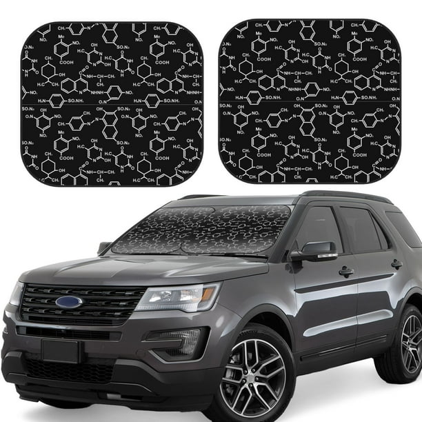 Balery Chemistry Formulas 1 Parasol para parabrisas de coche de 2 piezas | Parasol plegable para parabrisas delantero de coche para la mayoría de sedanes-Medium