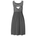 thumbnail image 2 of THDHVS Maternity Dress Summer,Maternity Dress for Baby Shower,Summer Women's Crew Neck Sleeveless Smocked Tiered Nursing Dress for Breastfeeding Dark Gray XL, 2 of 5