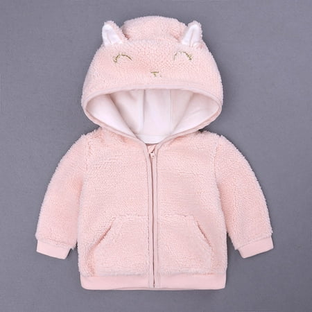 

New Year New You 2022! on Clearance Hesxuno Newborn Infant Baby Boys Girl Cartoon Ear Hooded Pullover Tops Warm Clothes Coat Baby Items