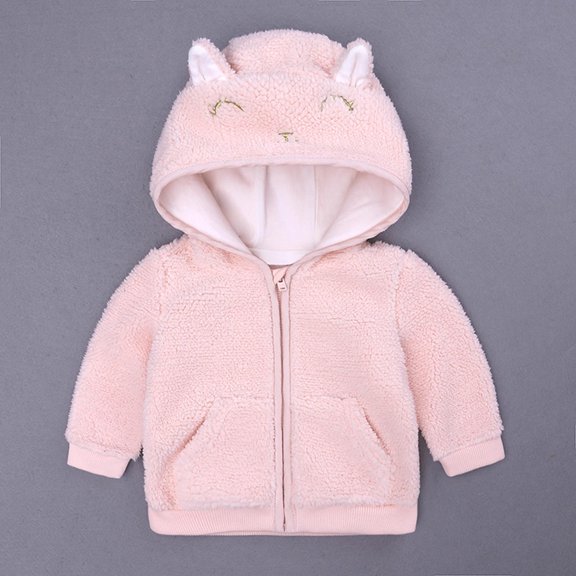 Toddler Girls Boys Fleece Hoodie Jacket Zip Up Coat Warm Winter Hoodies Plush jacket Outwear