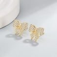 thumbnail image 4 of 14K Gold Plated Bow Earrings for Women Trendy Sparkly Rhinestone Stud Earrings Daily Party Jewelry Gifts, 4 of 4