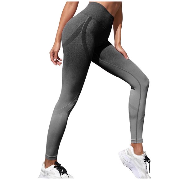 Yoga Pants for Women Solid Color Tummy Control Hip Lifting Yoga Legging Ladies Sports Pants for Gym Running