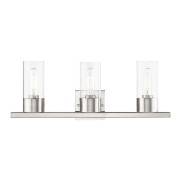 17313-91 Livex Lighting Carson - 3 Light Bath Vanity In Contemporary Style-8.75 Inches Tall and 23 Inches Wide-Brushed Nickel Finish