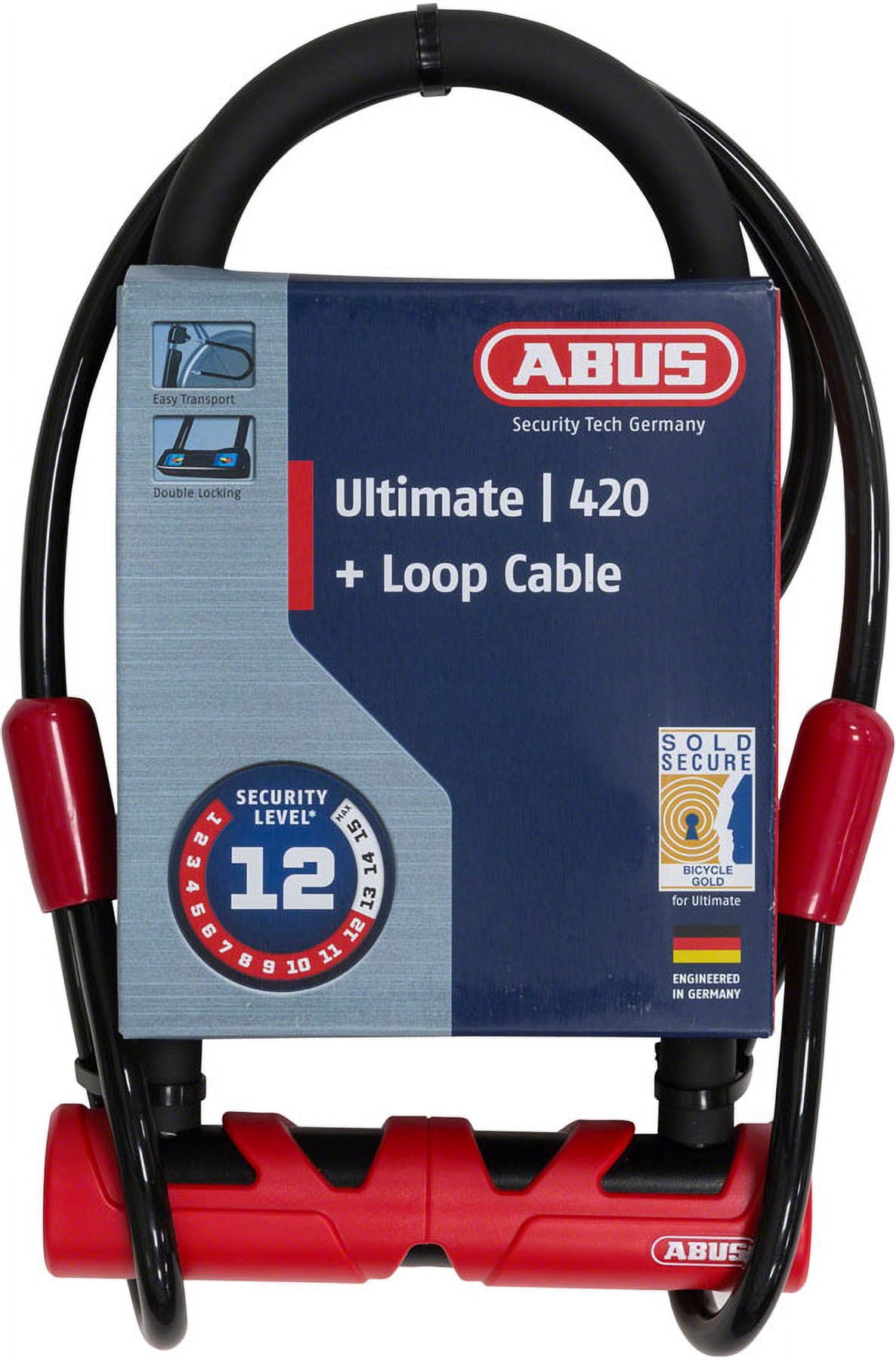 ABUS U-Lock # Ultimate Combopack 420 STD + USH # 9 inch U/ 14mm round diameter + 10mm/140cm cable