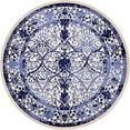 thumbnail image 4 of Unique Loom Tapis Rond Traditionnel la Jolla Collection Ton, 12 Pieds 2 Pouces, Bleu/ivoire, 4 of 5