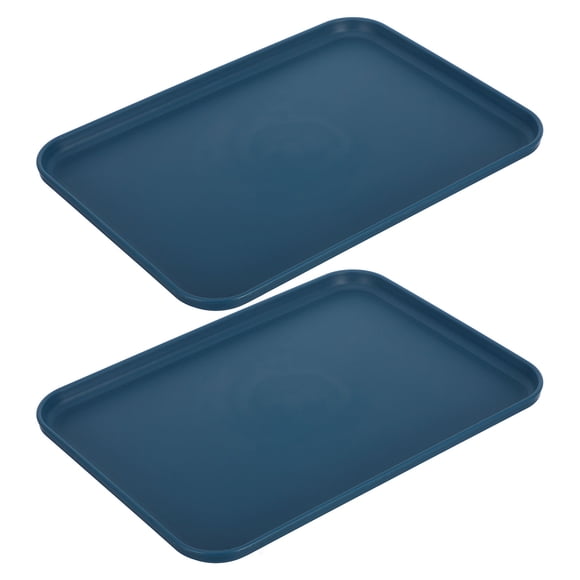 REOFLYUP 2Pcs Stylish Rectangular Reusable Plastic Food Serving Trays with Nonslip Grip