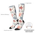 thumbnail image 6 of Fotbe Starfish Shell print Women's Men's Novelty Crew Socks Cotton Socks Knee High Socks for Walking,Running,Nurses,Pregnancy, 6 of 8