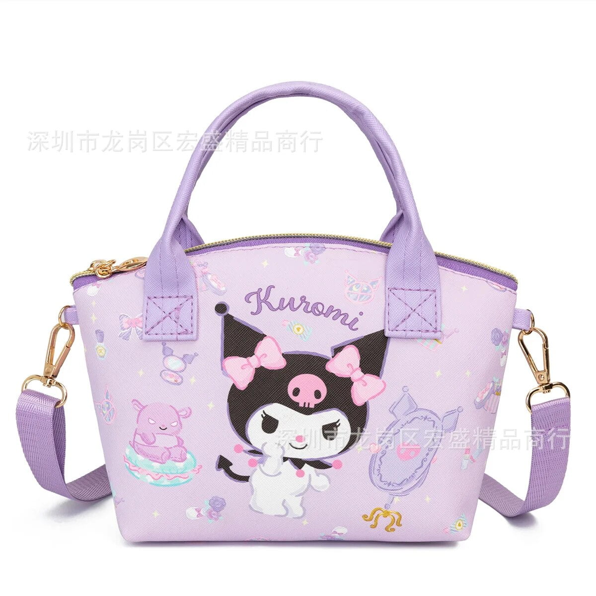 Sanrio Anime Bag Kuromi Hello Kitty Cinnamoroll My Melody Travel Storage Shoulder Bag Women Girl Gift PU Waterproof Walmart