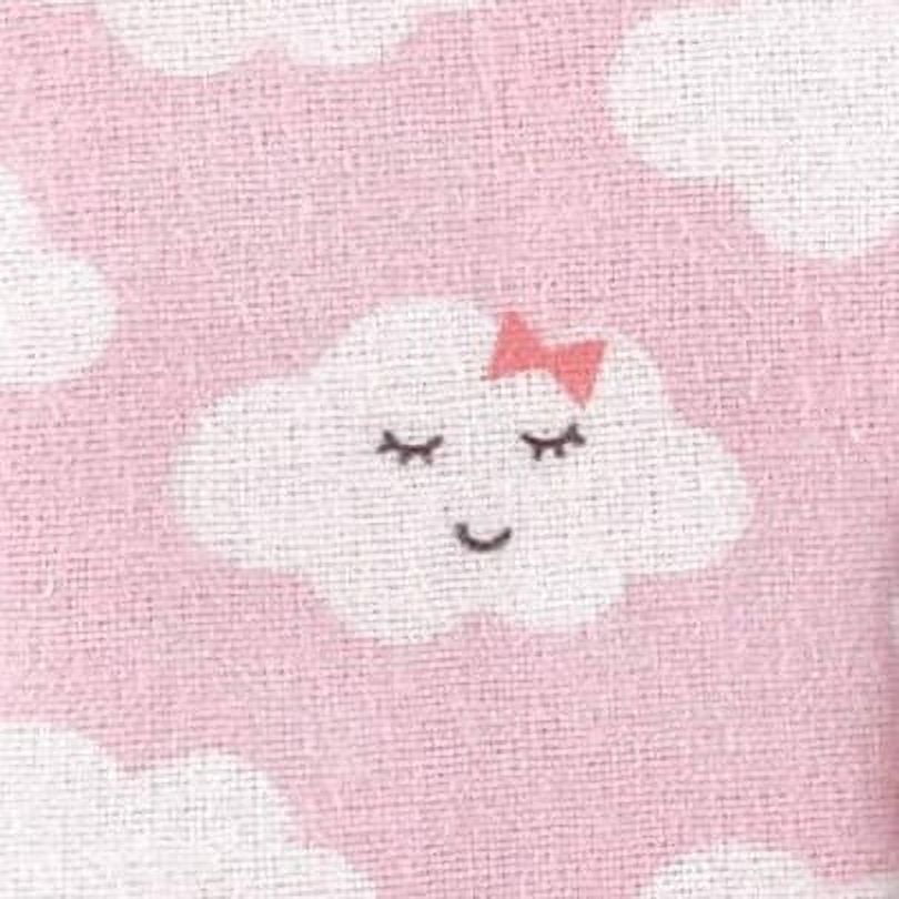 Luvable Friends Baby Girl Cotton Flannel Receiving Blankets, Girl Clouds 3-Pack, One Size