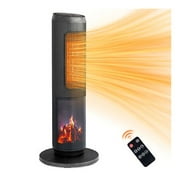 ASpecialty 25" Electric Space Heater with 3D Flame, 1500W Fortable Tower Heater With