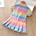 thumbnail image 5 of Kids Toddler Baby Girls Rainbow Dress Cute Bunny Decoration Dress Short Sleeve Princess Dress, 5 of 6