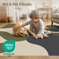 thumbnail image 4 of ODIKA 4'x6' Washable Area Rug Pet Friendly, Non-Shedding Olive Navy Fluid Abstract Design Elegant Geometric Flow with Contemporary Feel for Bedroom, Reading Nook, 4 of 7