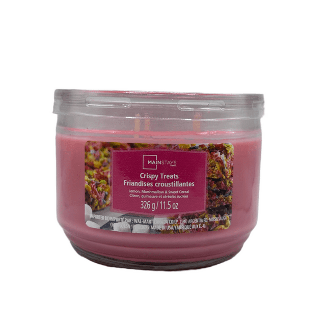 Mainstays Crispy Treats Scented 3-Wick Glass Jar Candle, 11.5 oz.