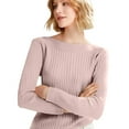 thumbnail image 4 of WTOBBY Women's Casual Round Neck Knitted Long Sleeve Undershirt, One-Shoulder Sweater Design for Unique and Fashionable Layering and Daily Wear,Camel XL, 4 of 6
