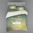 thumbnail image 2 of Ambesonne Saying Bedding Set 3 Pcs, Yellow Letters, Twin XL, Teal Yellow, 2 of 3