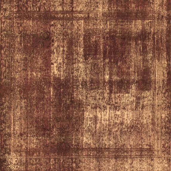 Ahgly Company Indoor Square Abstract Brown Modern Area Rugs, 8' Square