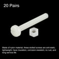 thumbnail image 3 of Uxcell 20 Pairs Nylon Screw Nut Assortment, M6x50mm Slotted Pan Head Screws & M6 Hex Nuts, 3 of 4