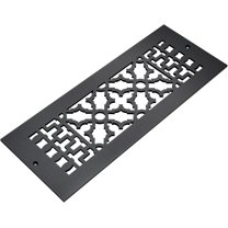 Reggio Registers Scroll 14 x 6 inch Aluminum Grille with Mounting Holes - Black | Model 816-ABH