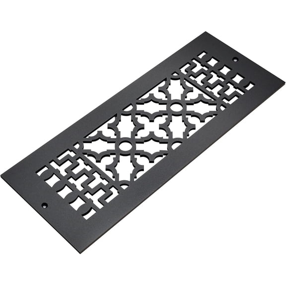 Reggio Registers Scroll 14 x 6 inch Aluminum Grille with Mounting Holes - Black | Model 816-ABH