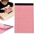 thumbnail image 1 of FENGGHAO Pink College Ruled Notebook Portable Writing Notepad Perforated Legal Pad Memo Pad for Office Note Taking, 1 of 9