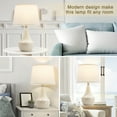 thumbnail image 3 of NATYSWAN Table Lamp Set of 2, 18.63in Ceramic Table Lamp Classic Beside Lamps Nightstand Lamp Modern Table Lamp for Living Room, Bedroom & Office Rocker Swtich Cream-LED Bulbs Included, 3 of 9