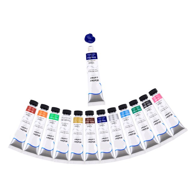 12 Colors Premium Watercolor Paint Set, Easy To Mix, Vibrant And Long Lasting, Professional DIY Watercolor Paint For Children Beginners Watercolor Paint