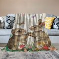 thumbnail image 2 of Chilfamy Rabbits Butterflies Flowers Cozy Blanket Soft Warm Throw Blanket for Travel Camping Lightweight All Seasons Super Soft Blanket 50x60in, 2 of 6