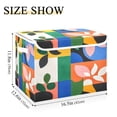 thumbnail image 5 of Yayeee Collapsible Cube Storage Bin with Lid Fabric Closet Decorative Basket with Handles, Abstract Plants, 5 of 7