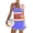 #ZZH6 Purple, variant on High Waisted Bikini Set for Women – Tummy Control 3 Piece Swimsuit with Skirt, Neon Purple, Push Up Top, Full Coverage, Size L
